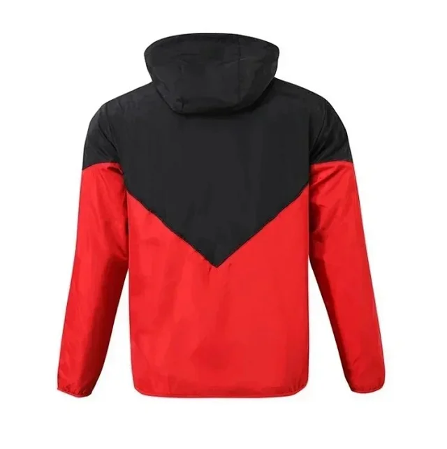 Olympique Lyonnais Jackets Hooded zip-front windbreaker jacket with contrast panels product detail image 6