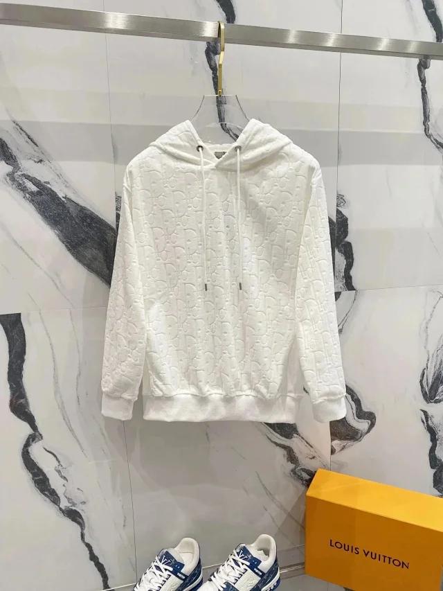 Dior Hoodies & Sweatshirts Hooded sweatshirt with CD embroidery or Oblique embossing product detail image 7