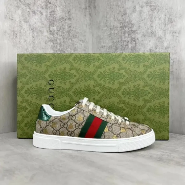 Gucci Ace GG Supreme Green-Red Stripe Sneakers - 1