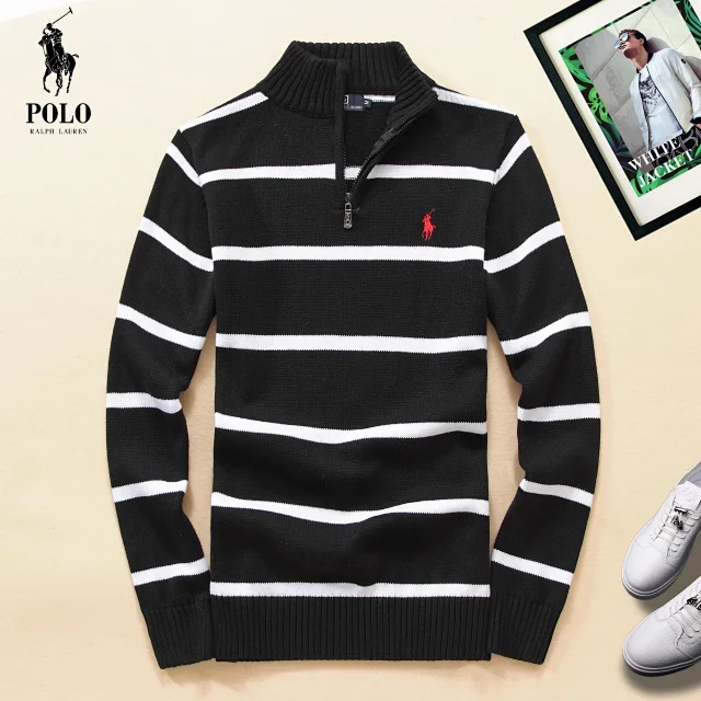 Polo Ralph Lauren Knitwear Quarter-Zip Striped Knit Sweater product detail image 2