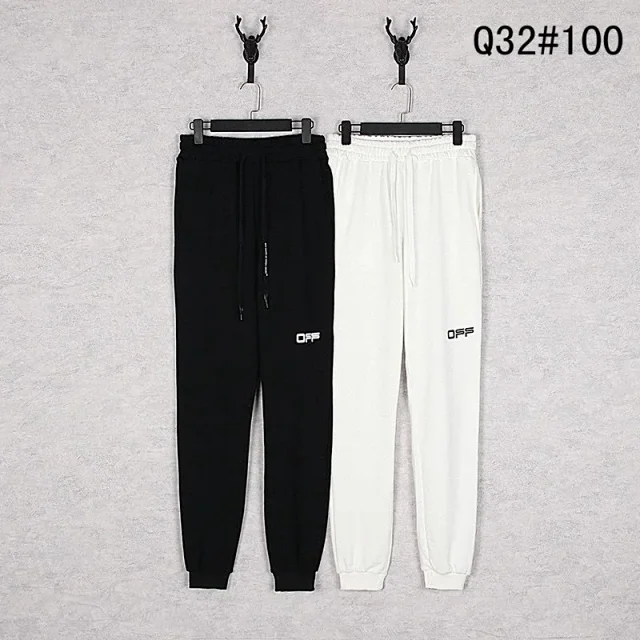 Off-White Trousers Elastic-Waist Jogger Sweatpants with Diagonal Leg Graphics product detail image 23