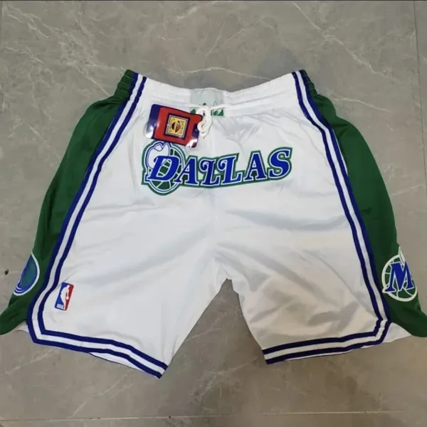 Dallas Mavericks NBA Swingman Shorts White Green Blue - 1