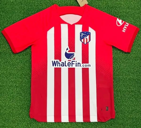 Atletico Madrid 2023-24 Home Jersey Red/White Striped Football Jersey - 1