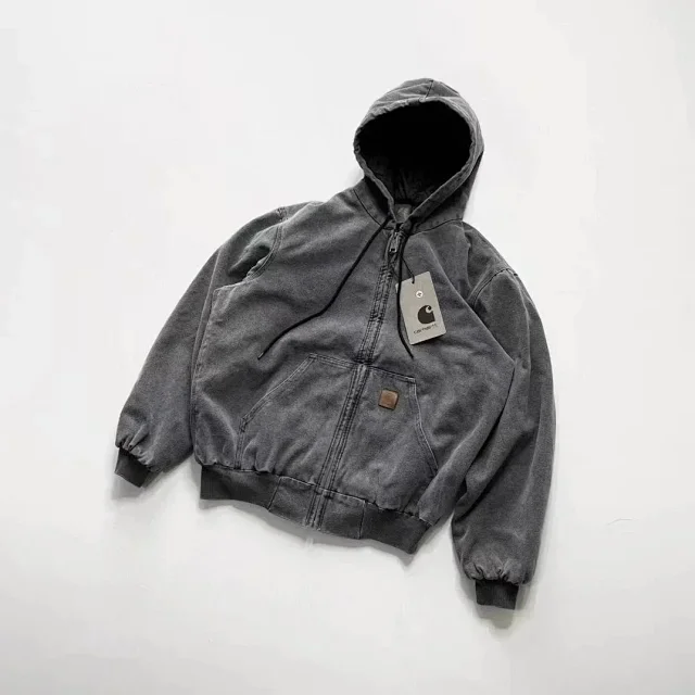 Carhartt Jackets Hooded zip-front canvas jacket with kangaroo pockets product detail image 5