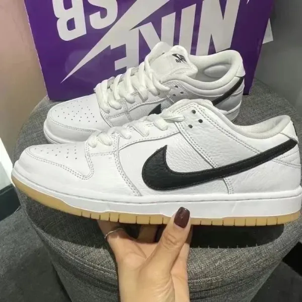 Nike SB Dunk Low White Black Gum Sneakers - 1