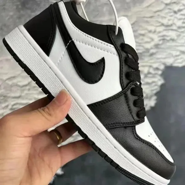 Air Jordan 1 Low Black and White Sneakers - 1