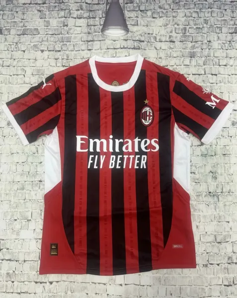 AC Milan x Puma Home Jersey 2021-22 Red and Black Striped Jersey - 1