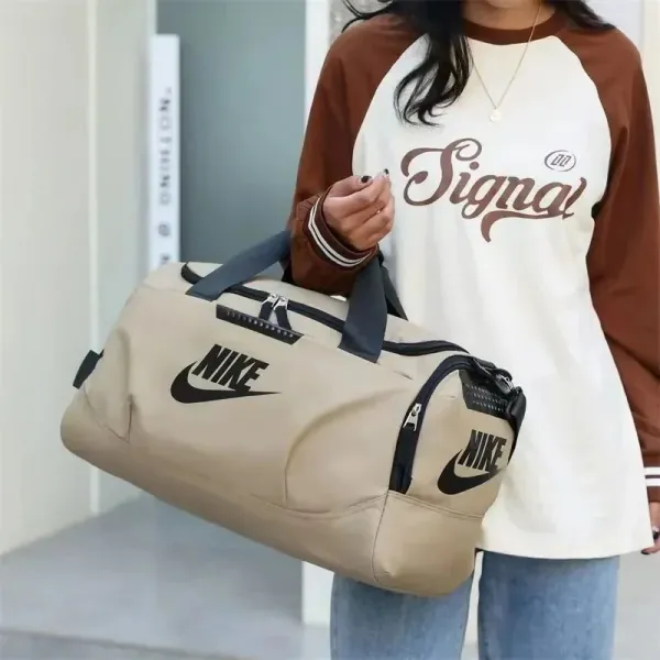 Nike Duffel Bag Gray Sporty Travel Bag - 3
