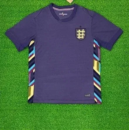 England National Team Away Jersey Purple Multicolor Striped T-Shirt - 1