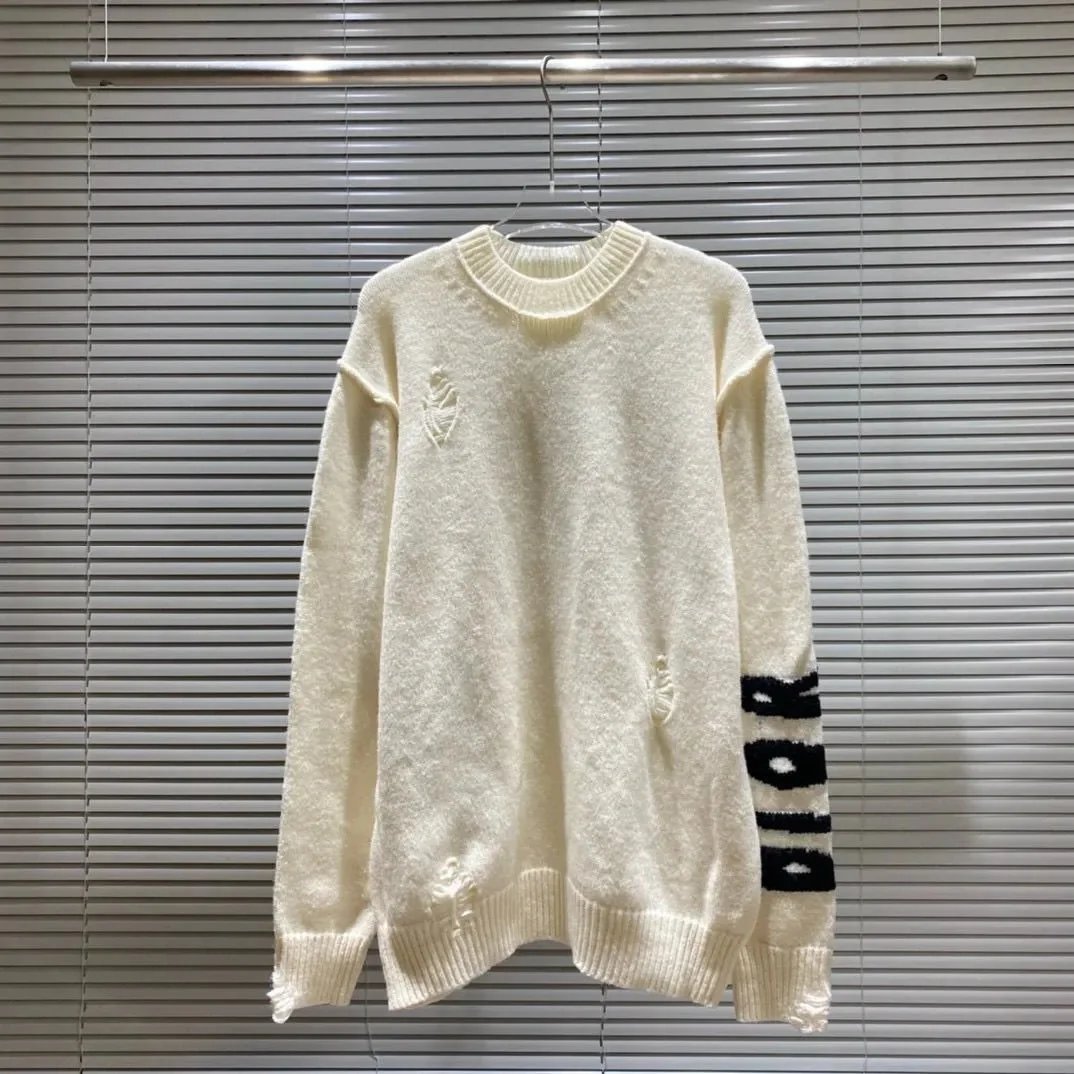 Design Striped Knit Sweater Black - 5