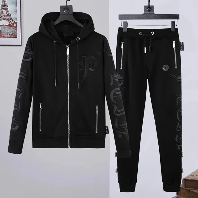 Philipp Plein Matching Sets Zip-Up Hooded Tracksuit with Skull Motif product detail image 8
