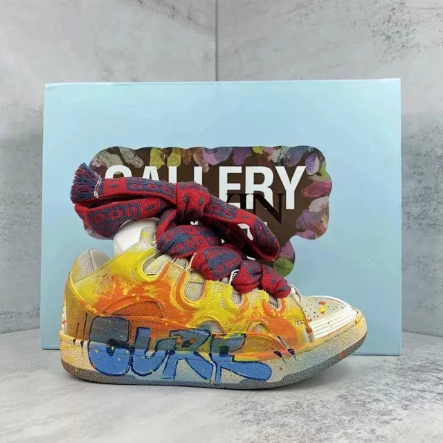 Lanvin Sneakers Curb with oversized patterned laces product detail image 7
