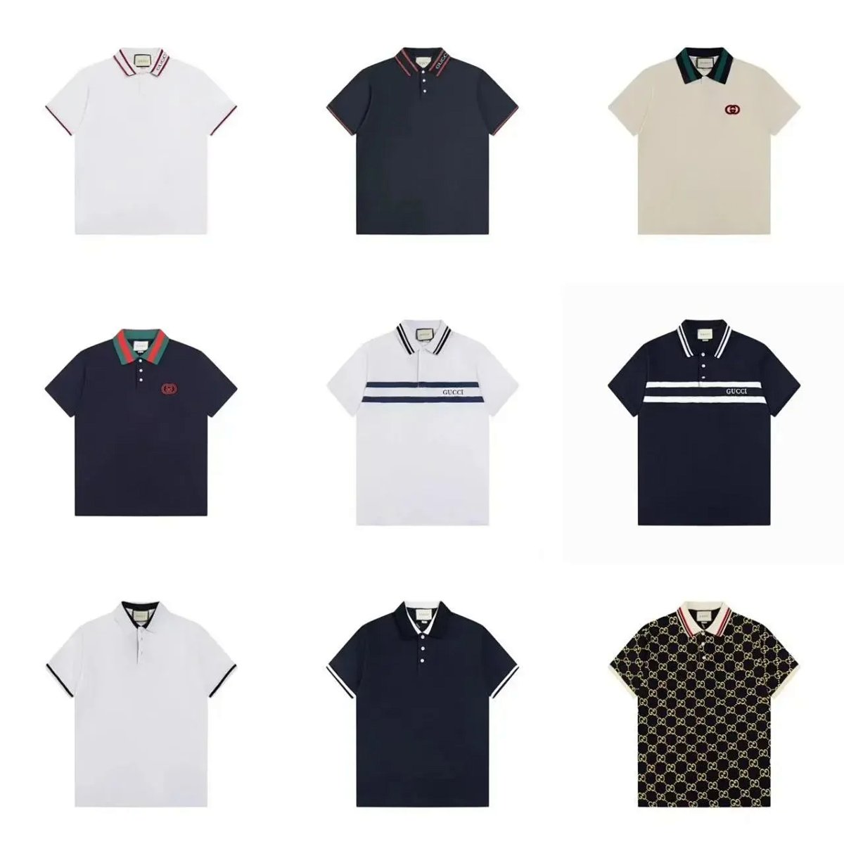 Gucci GG Embroidered Polo Navy Polo Shirt product detail 2 in Litbuy spreadsheet finds