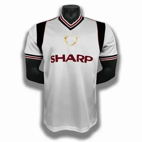 Sharp Sponsorship Jersey White/Black/Red Football Shirt - 1