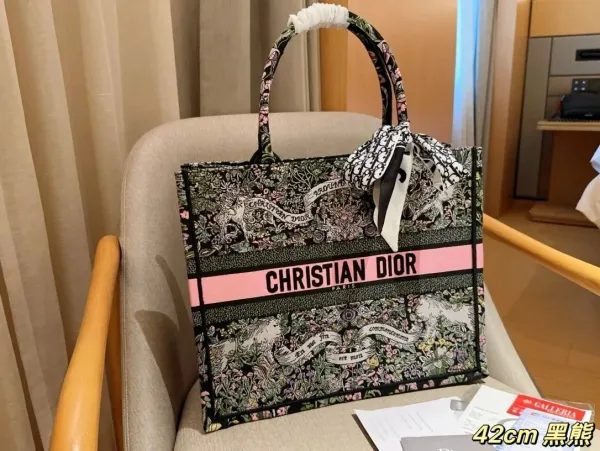 Dior Book Tote Black Bear 42cm Tote Bag - 1