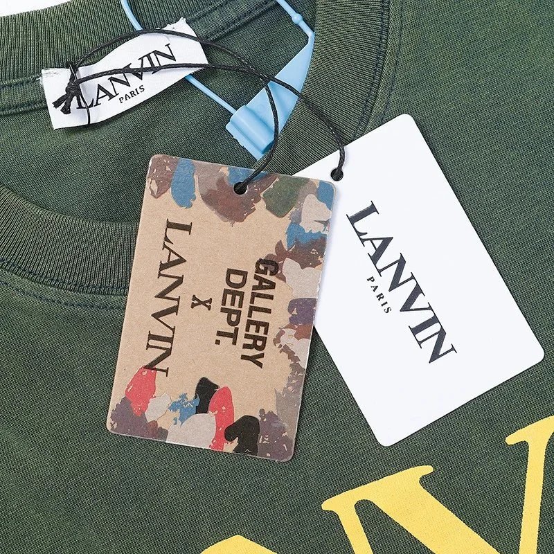 Lanvin Floral-Print Logo Black T-Shirt - 14