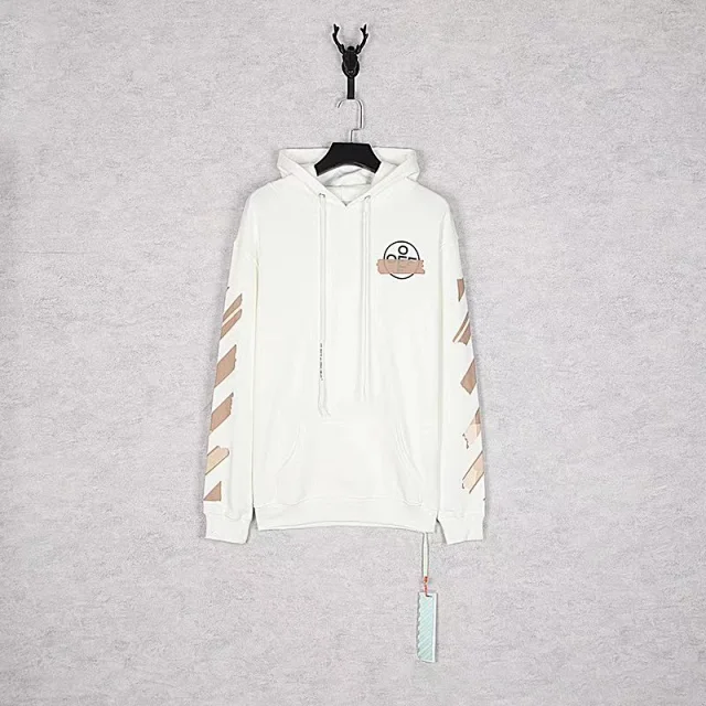 Off-White Hoodies & Sweatshirts Pullover Hoodie with Diagonal Stripe and Crossed-Arrow Prints product detail image 4