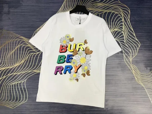 Burberry Floral Logo Print White T-Shirt - 1