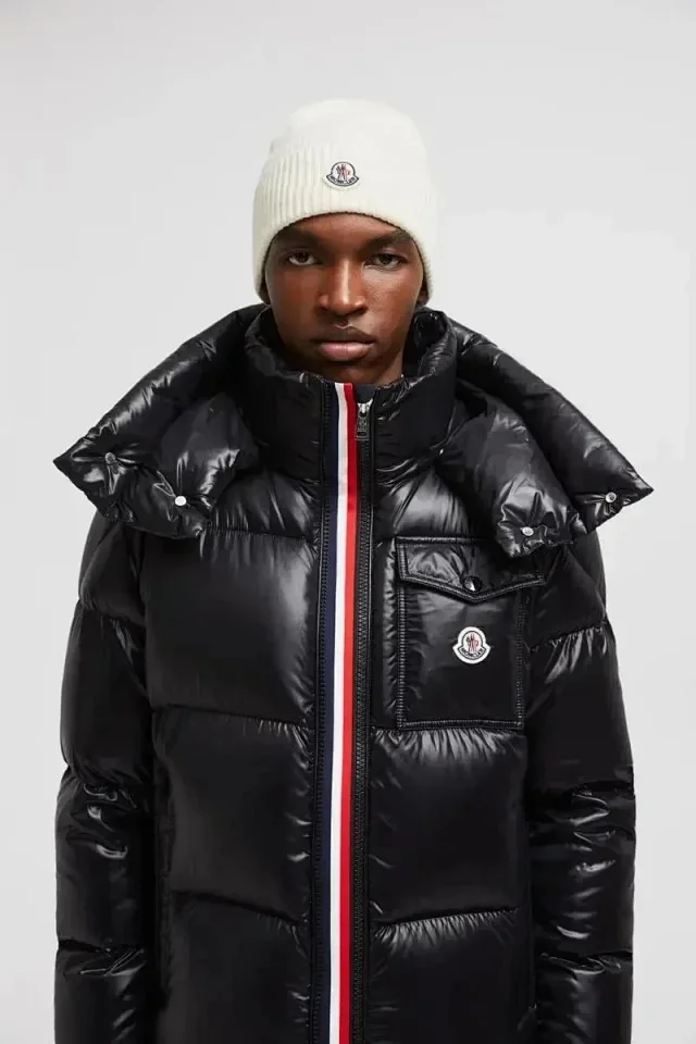 Moncler Hats Rib-knit beanie with logo patch and pom-pom variants product detail image 2