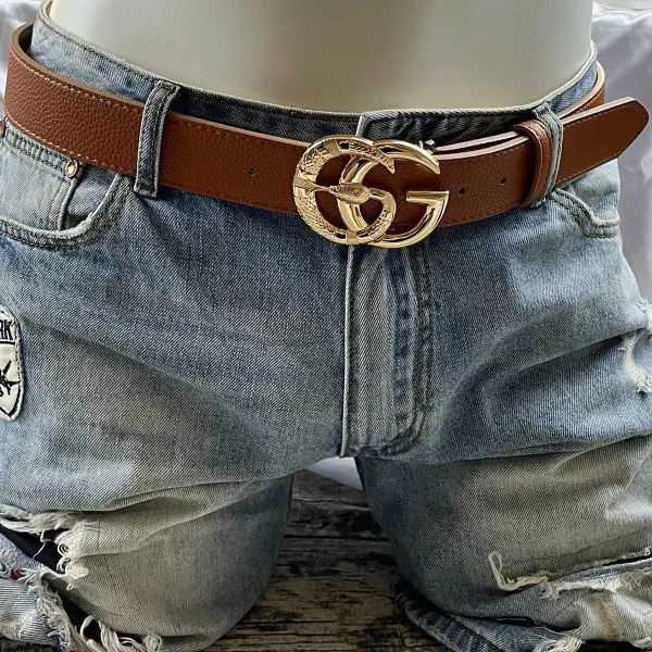 Gucci Double G Interlocking Buckle Belt Beige Leather Belt - 7