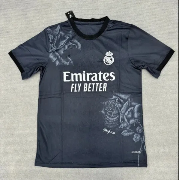 Real Madrid x Heron Preston Black Rose Print Jersey - 1