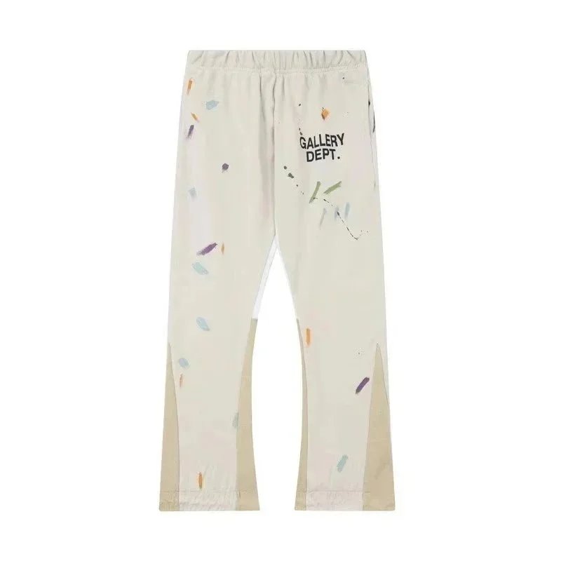 Gallery Dept. Trousers Paint-splatter sweatpants with logo print image 5
