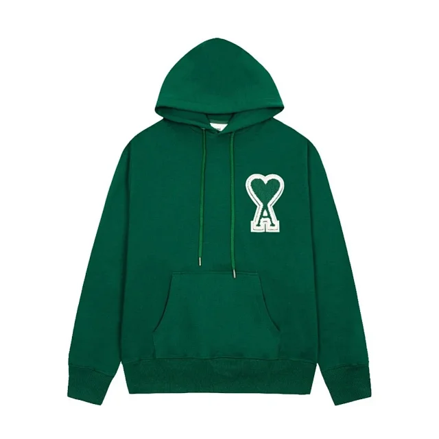 AMI Paris Hoodies & Sweatshirts de Coeur Logo Pullover Hoodie product detail image 4