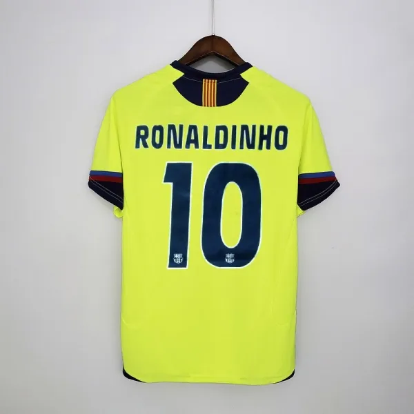 FC Barcelona 2005-06 Third Jersey Ronaldinho Yellow - 1