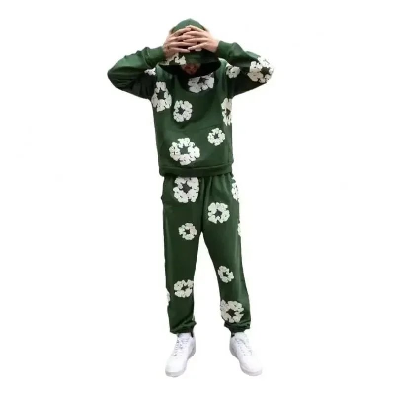 Unbranded Hoodies & Sweatshirts Hooded Sweatshirt with Raised Floral Ring Appliqués image 2