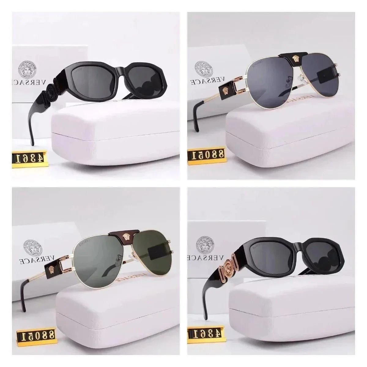 Versace Black Aviator Sunglasses
