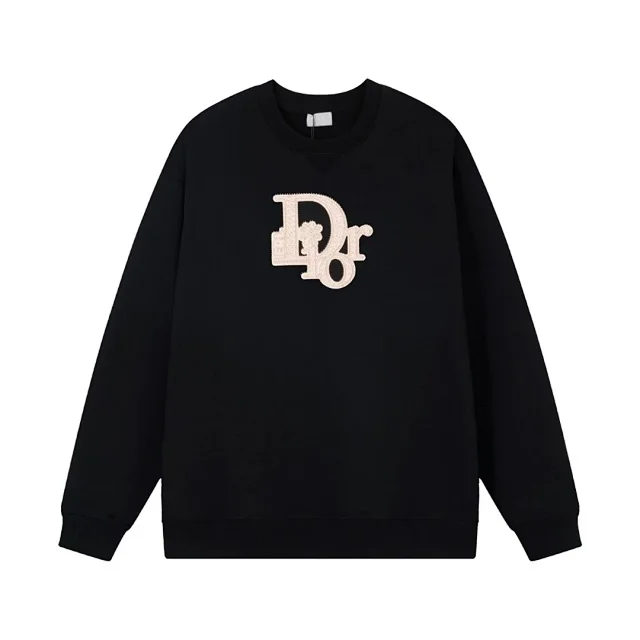 Dior Knitwear Crewneck sweater with Oblique shoulder stripes product detail image 2