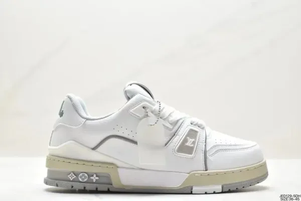 Louis Vuitton Trainer White Beige Sneakers - 1