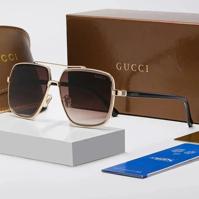Gucci Eyewear 4643 square metal-frame sunglasses product detail image 3