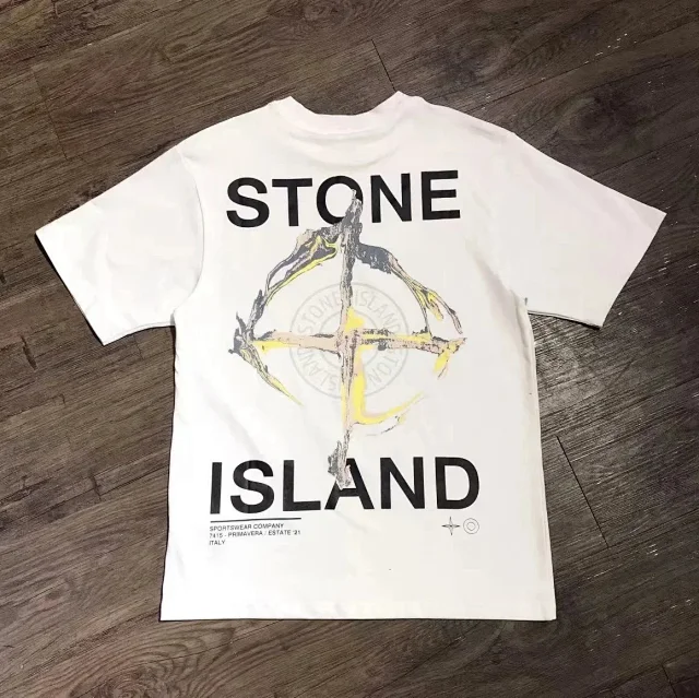 Stone Island T-Shirts 04YHH41 compass-logo short-sleeve T-shirt product detail image 10