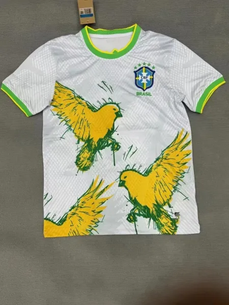 CBF Brazil National Team Third Jersey White/Yellow/Green Jersey - 1