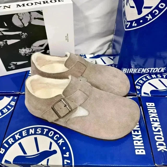 Birkenstock Slippers Boston fleece-lined buckle clogs product detail image 8