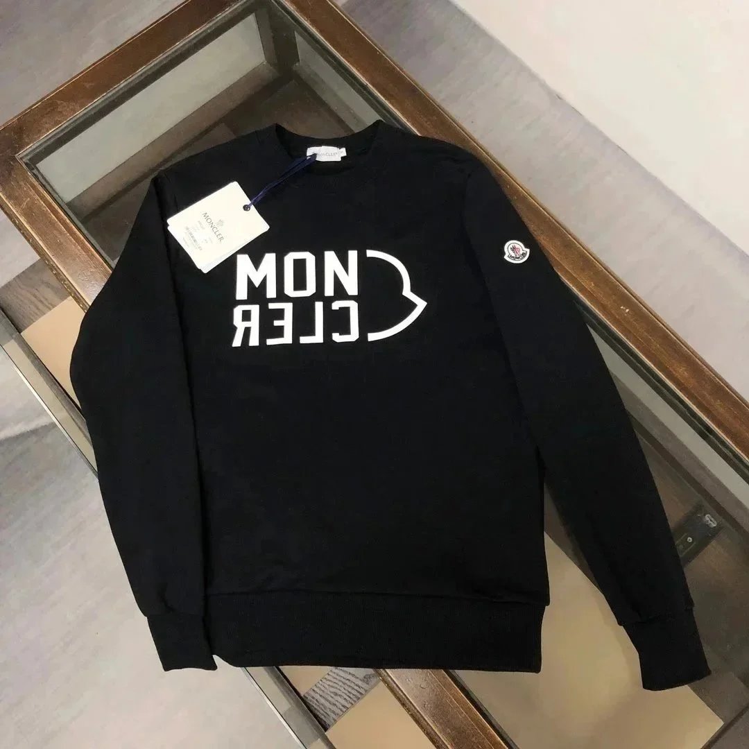 Moncler Logo Print Black Hoodie