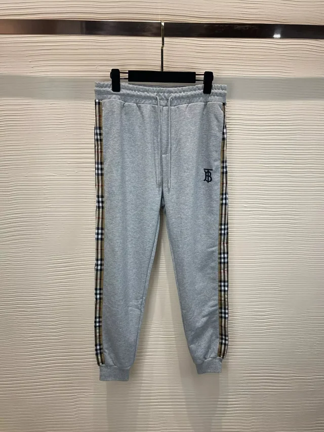 Burberry Trousers Drawstring jogger with check side panels product detail image 3