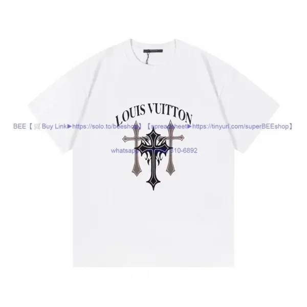 Louis Vuitton Cross Motif Graphic T-Shirt White - 1