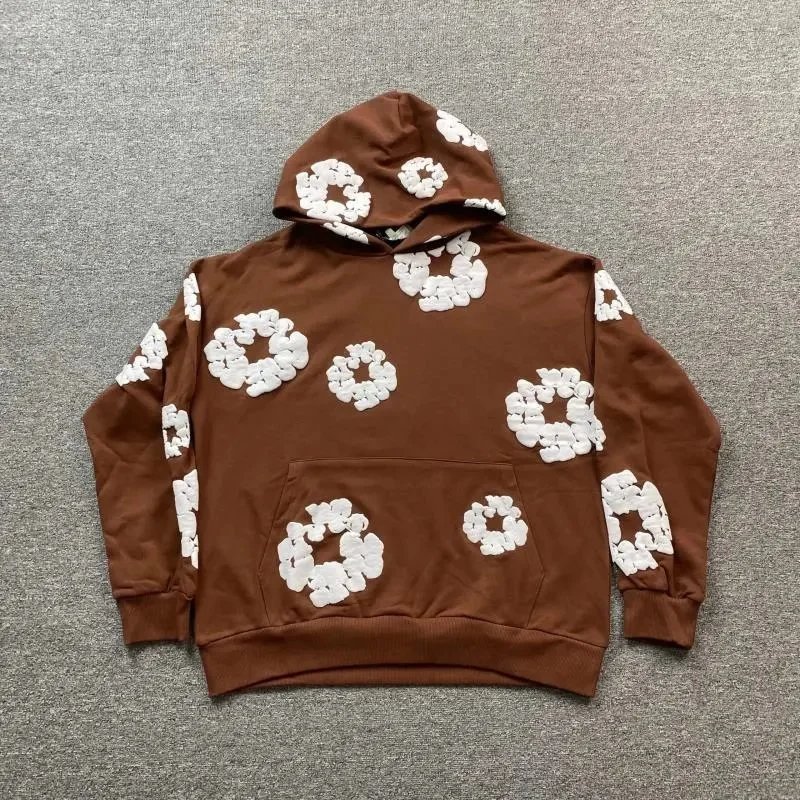 Unbranded Hoodies & Sweatshirts Hooded Sweatshirt with Raised Floral Ring Appliqués — 5