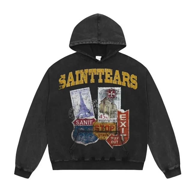 Saint Tears Hoodies & Sweatshirts Washed Graphic Print Hoodie and Sweatshirt product detail image 5
