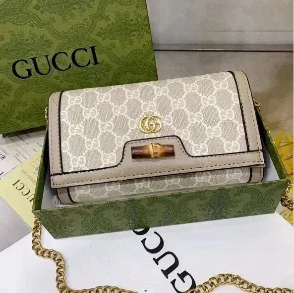 Gucci Crossbody Bags Chain-strap flap with GG monogram or quilted double-G hardware product detail image 10