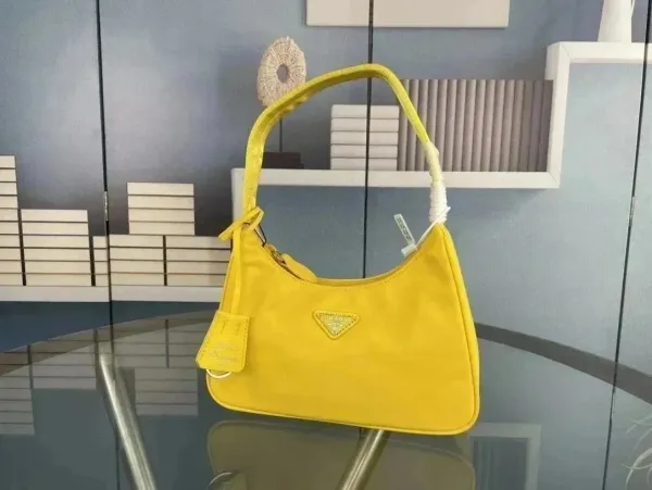 Prada Re-Edition 2005 Yellow Nylon Shoulder Bag - 1