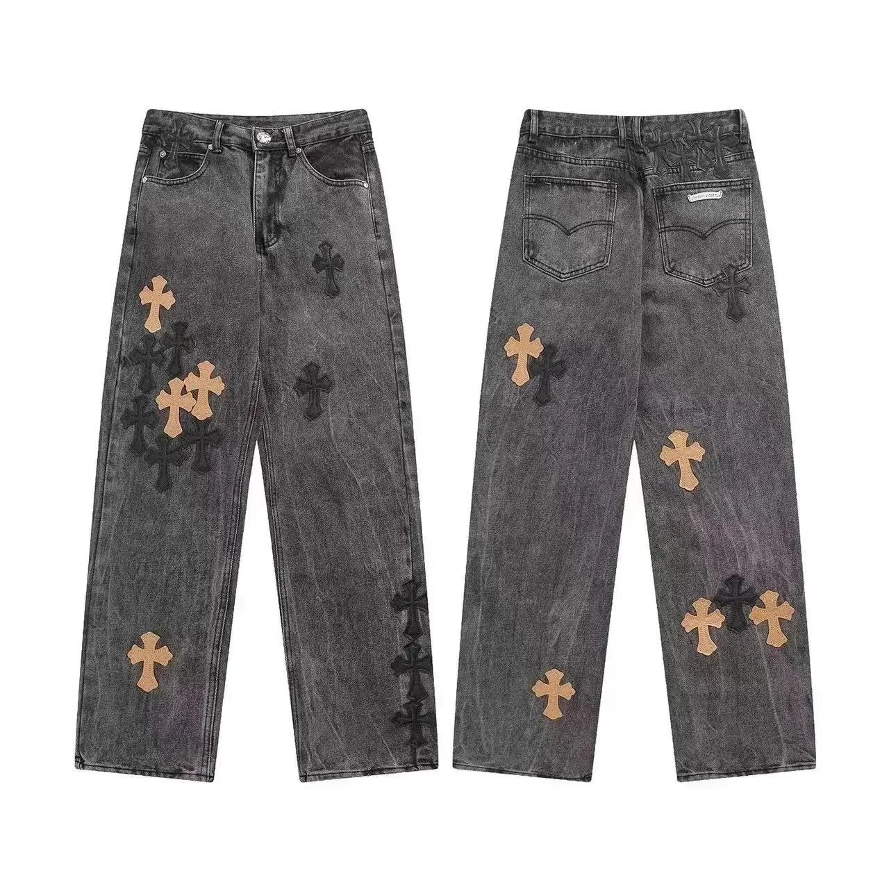 Chrome Hearts Jeans Loose-Fit Cross Patch image 4