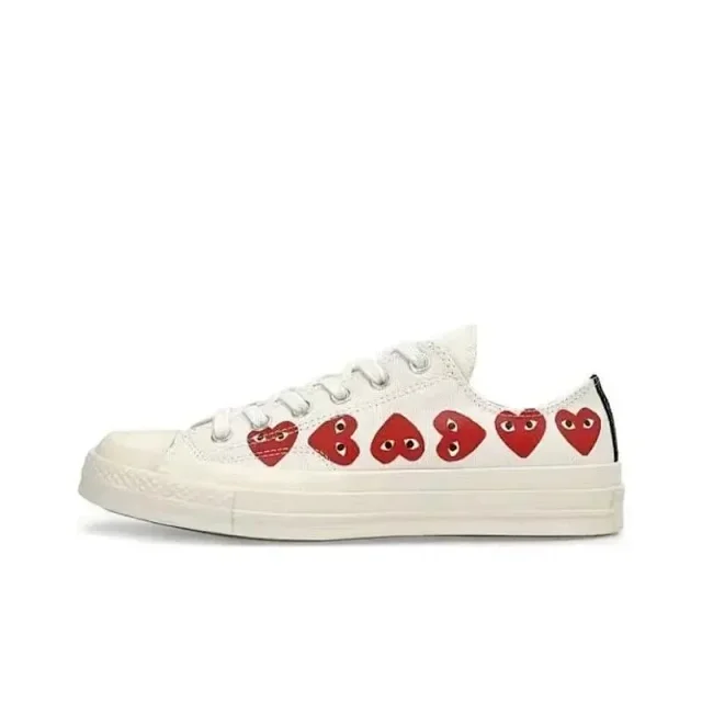 Comme des Garçons PLAY Sneakers Canvas lace-up with heart-and-eyes graphic product detail image 6