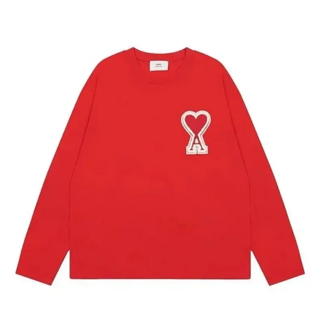 AMI Paris Hoodies & Sweatshirts de Coeur logo crewneck sweatshirt product detail image 11