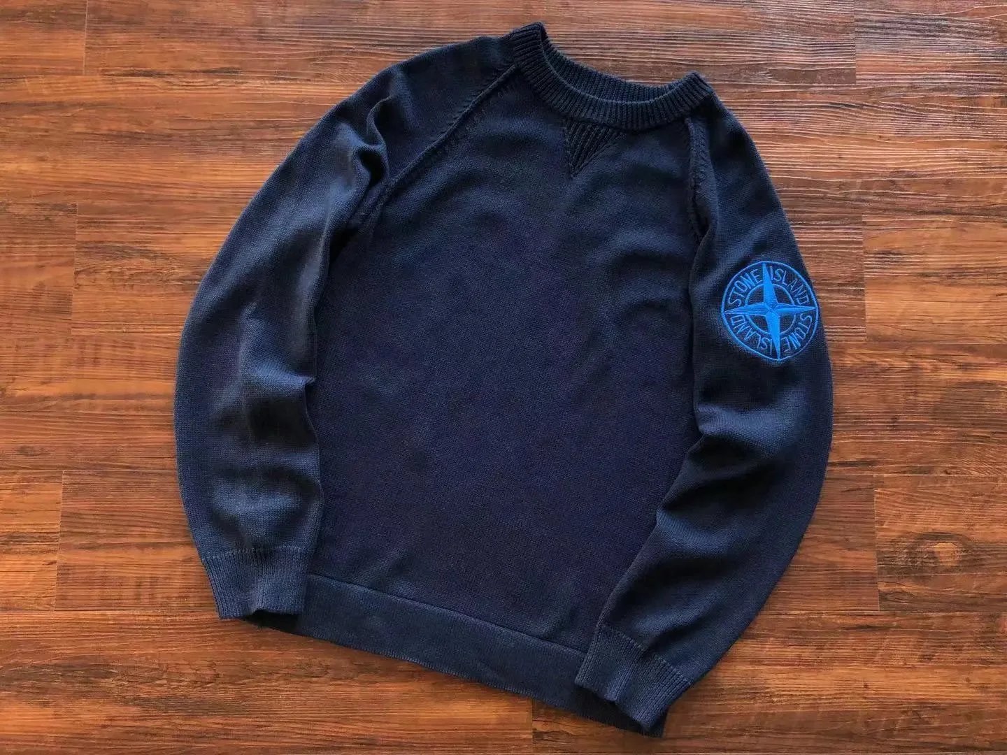 Stone Island Knitwear Crewneck knit sweater with Compass badge sleeve patch — 35