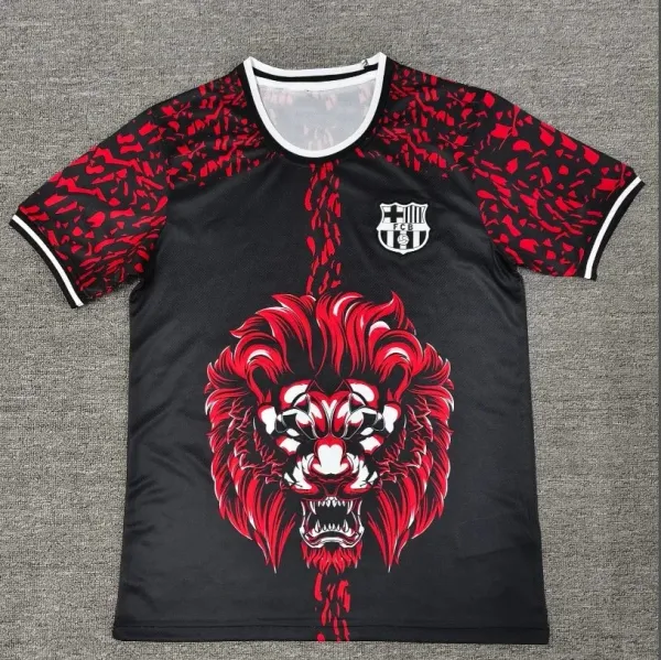 FC Barcelona x Custom Lion Graphic Black Red Jersey - 1