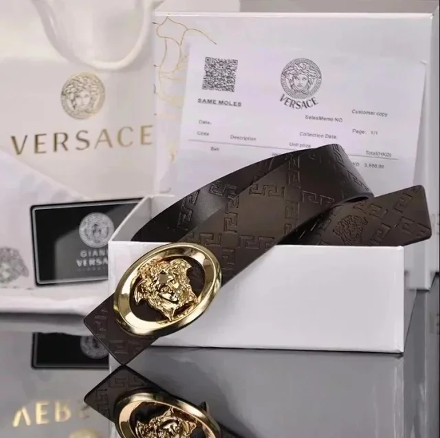Versace Belts K4-02273 Medusa buckle embossed leather belt product detail image 4