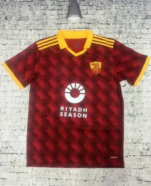 AS Roma x Adidas 2023-24 Third Jersey Burgundy Yellow - 1